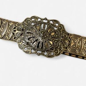Vintage Ornate Bronze Metal Stretch Belt Victorian-Revival Style